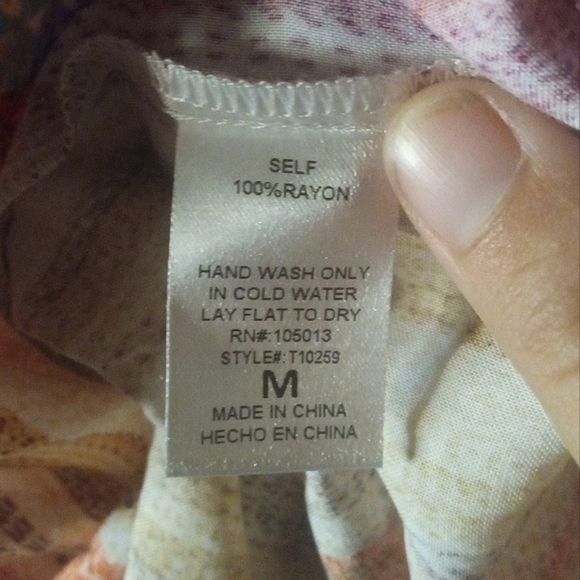 Savanna Jane Embroidered Striped Floral Flowy Babydoll Tank Size Medium - Picture 6 of 6